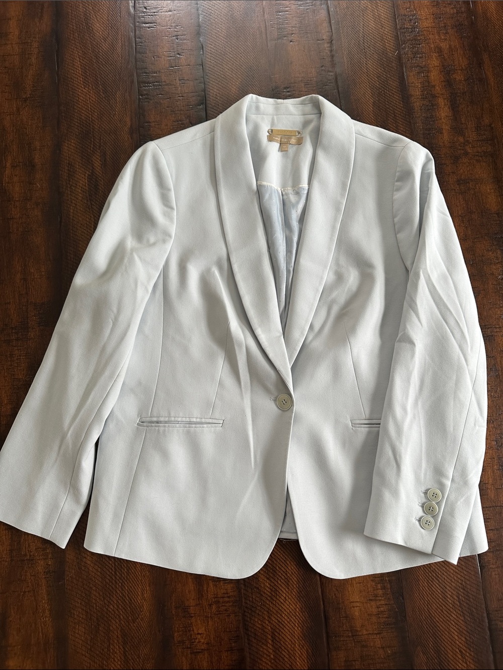 Talbots Light Blue Single-Button Shawl Collar Blazer
